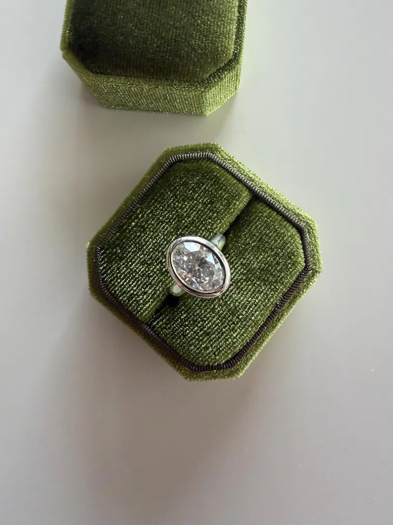 Certified Moissanite Ring solid silver