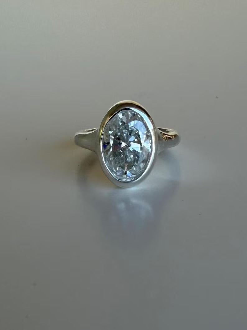 Certified Moissanite Ring solid silver