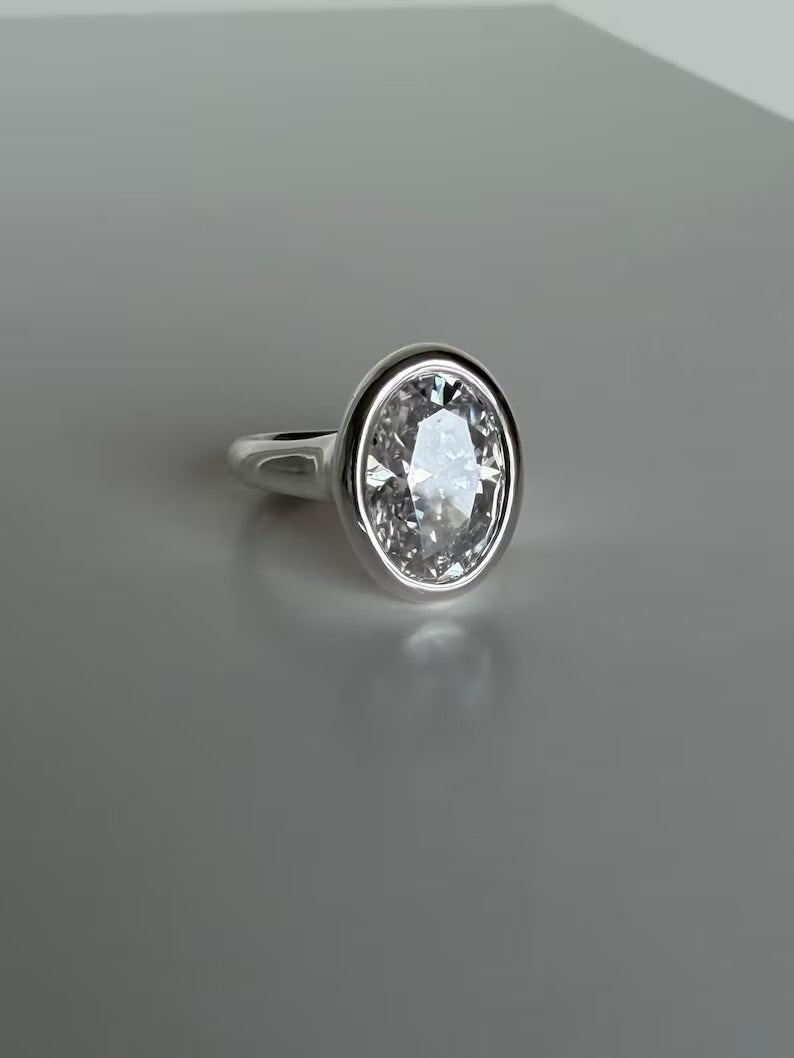 Certified Moissanite Ring solid silver