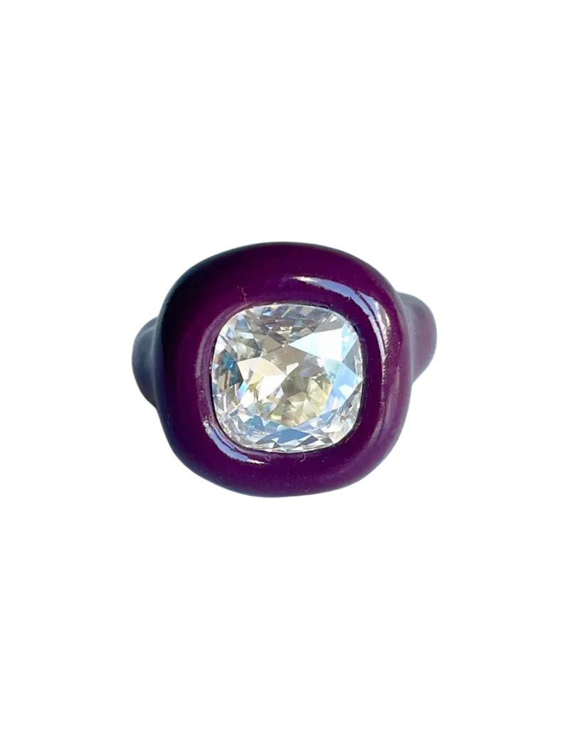 Burgundy cushion polymer ring