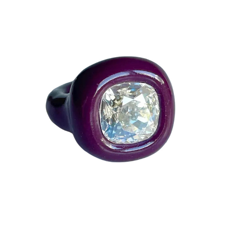 Burgundy cushion polymer ring