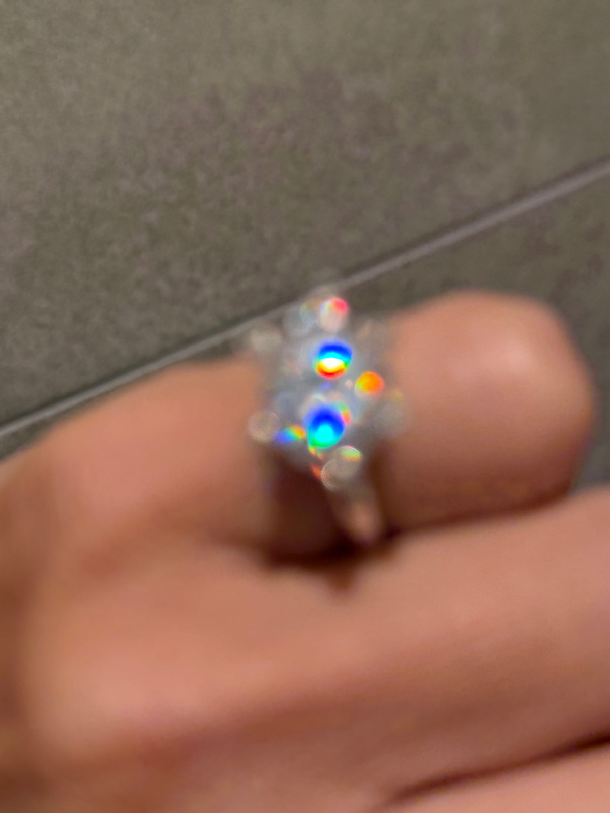 Festive Capsule 5 ct moissanite ring with sapphires in silver