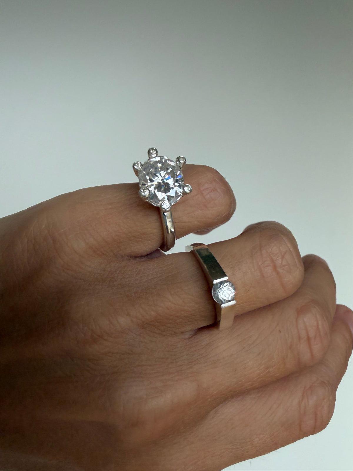 Festive Capsule 5 ct moissanite ring with sapphires in silver