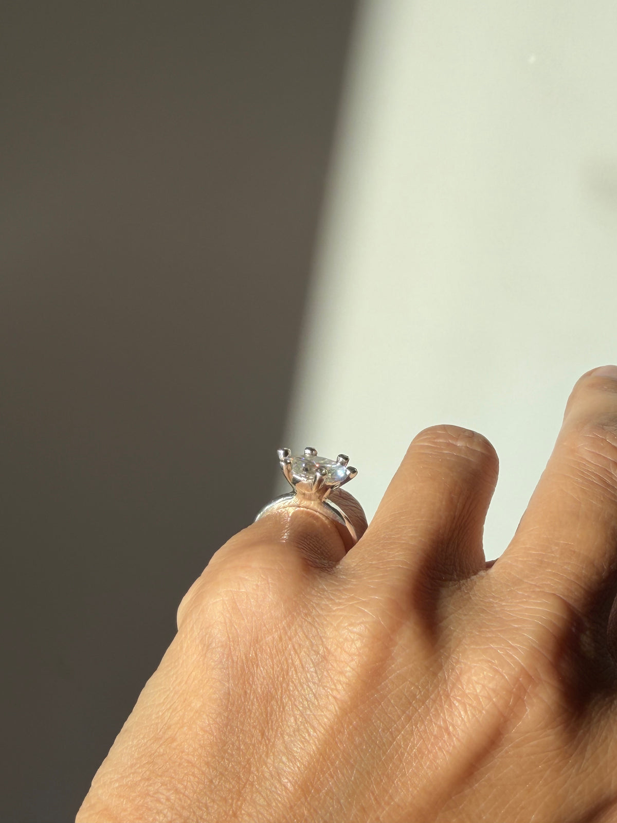 Festive Capsule 5 ct moissanite ring with sapphires in silver