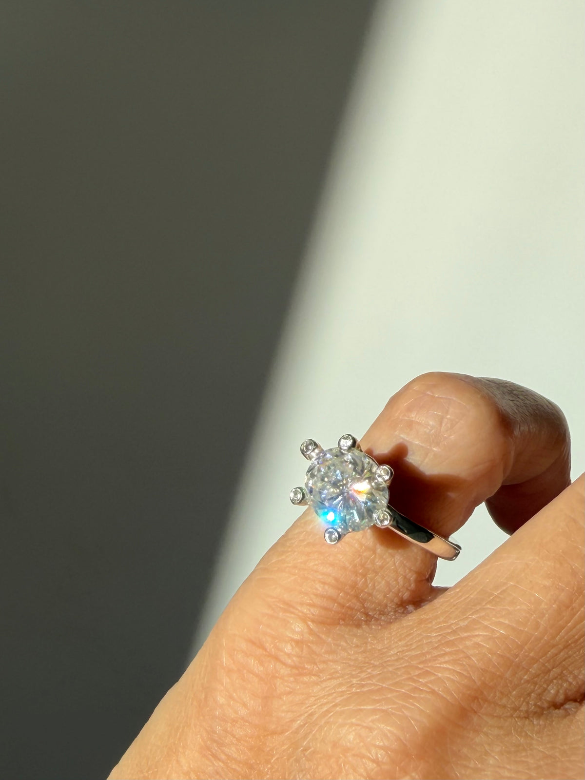 Festive Capsule 5 ct moissanite ring with sapphires in silver